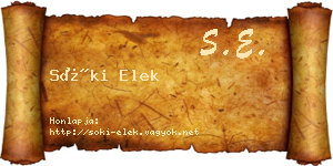 Sóki Elek névjegykártya